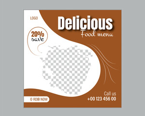 Restaurant food menu social media post