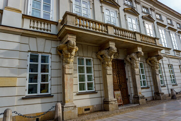 The entrance of the Museum of the University of Warsaw, Poland, October 2023.
