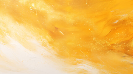 Złote tło namalowane farbą olejną na płótnie - artystyczna abstrakcyjna nowoczesna sztuka. Pociągnięcia pędzlem i nieregularne kształty.