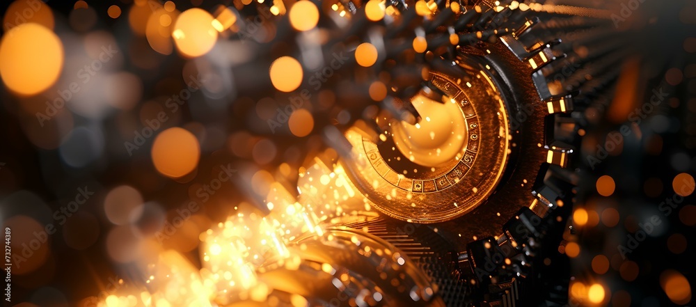 Canvas Prints abstract glowing spiral structure in golden tones. futuristic background for design projects. elegan