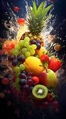 Ripe fruit isolated on dark background