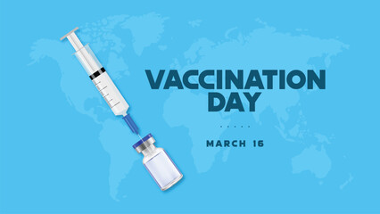 National vaccination day design with Global background. Social media post design, web banner, design elements, templates.