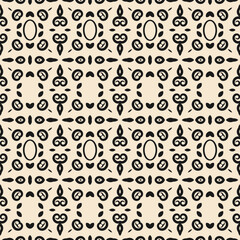 Seamless pattern with small decorative elements and ovals on a white background. Vector illustration