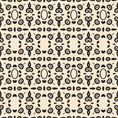 Seamless pattern with small decorative elements and ovals on a white background. Vector illustration