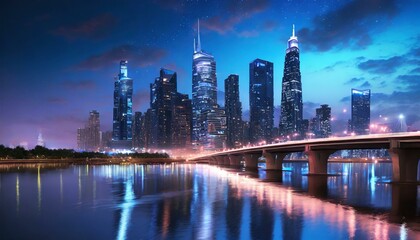 new modern cityscape at night
