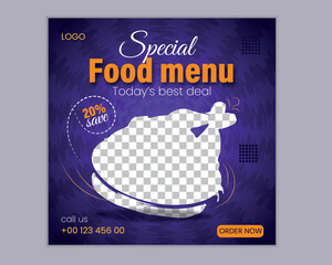 Simple creative restaurant food social media post