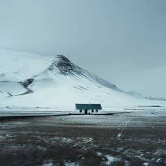 beautiful iceland in style of minimalism