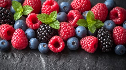 Minimalist elegance meets the allure of summer berries like raspberries, blueberries