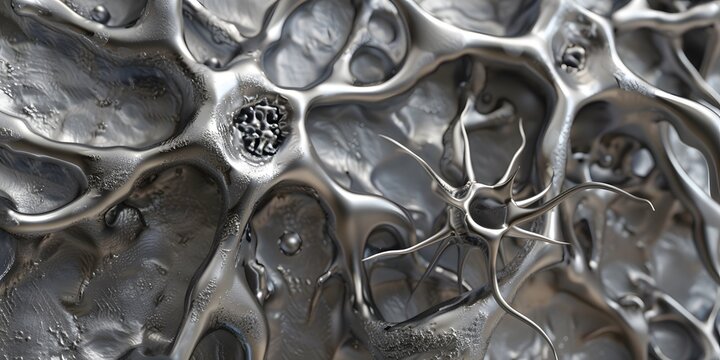 abstract neurographic textural background of patterns and weaves in a futuristic style with 3D effects,dark silver tone,the concept of creative design of banners, advertising materials,presentations