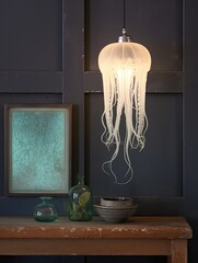 Oceanic Wall Decor: Luminescent Jellyfish Vintage Print