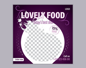 Restaurant food menu social media post template