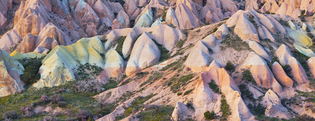 Tuffstein Erosion im Rosental nahe Göreme, Kappadokien, Anatolien, Türkei