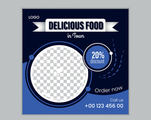Modern simple food menu social media post