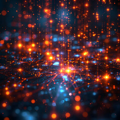 Fototapeta premium Digital Mind Map, Network of Ideas in Cyberspace