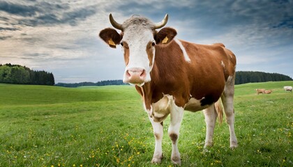 Naklejka na ściany i meble cow standing in the field