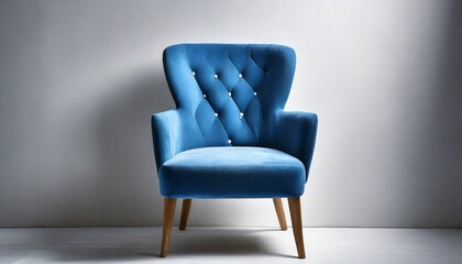 nice blue chair on white background