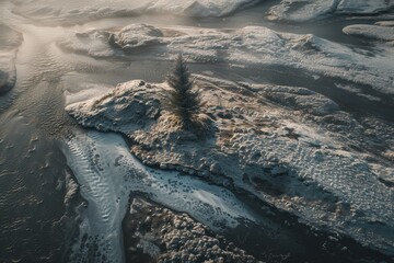 Obraz premium beautiful iceland in style of minimalism