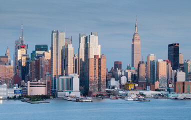 Blick nach Manhatten vom Hamilton Park, Hudson River, Jersey City, New Jersey, USA