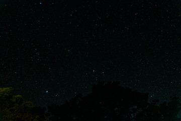 Fototapeta na wymiar Night sky stars from around Mt. Aiko in Yakushima