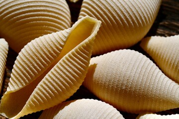 Italian pasta. A composition with Italian pasta. Close-up.