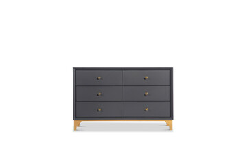 dresser isolated on white background. Wooden furniture for home interior