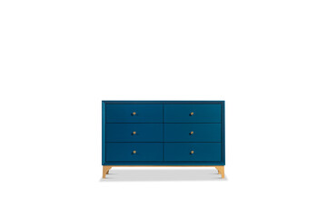 dresser isolated on white background. Wooden furniture for home interior