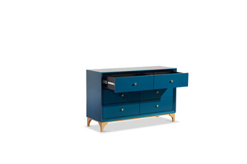 dresser isolated on white background. Wooden furniture for home interior