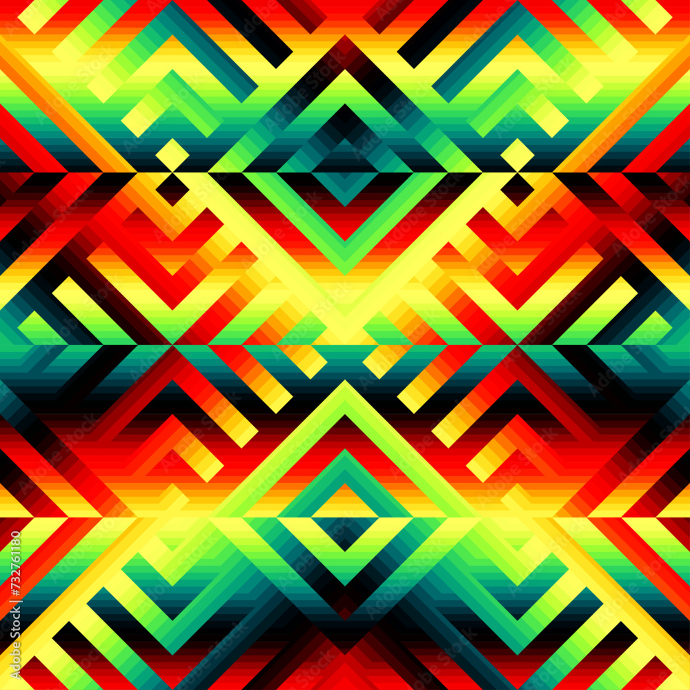Poster Vector seamless pattern. Repeating geometrical regular pattern. Vector illustration.