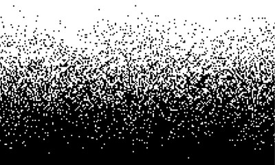 Black on white background. Black and white dissolve halftone grunge effect. Vector Illustration. Pixelated dissolve gradient