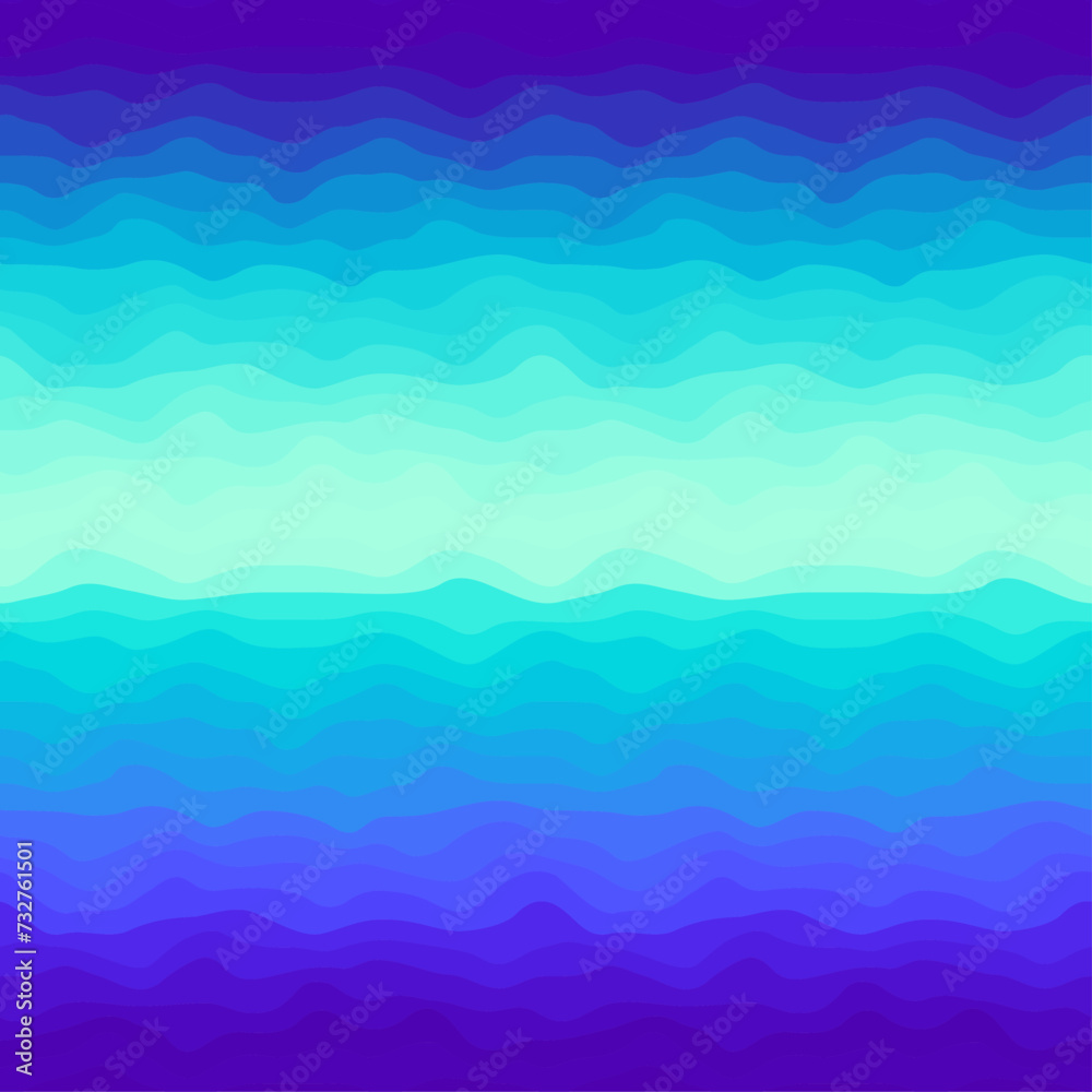Poster wave pattern seamless abstract background. stripes wave pattern teal and blue colors for summer vect