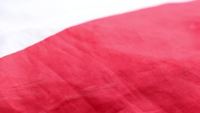 Flag of Poland and ears of wheat close-up, grain harvest and Poland, food