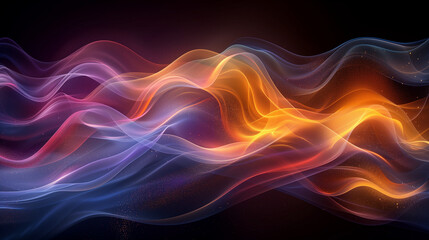 Obraz premium Abstract Colorful Wave on a Black Background