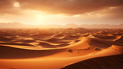 Naklejka premium Desert background, desert landscape photography with golden sand dunes