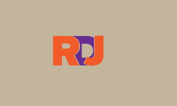 modern monogram letter RDJ logo design