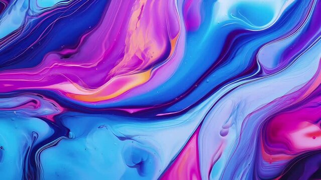 Colorful abstract painting background.Liquid marble. seamless looping time-lapse virtual video animation background