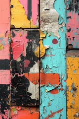 Abstract Colorful Wall Art, Street Mural, Weathered Paint Textures, Artwork Backdrop, Color Wallpaper, Contemporary Vertical Background
