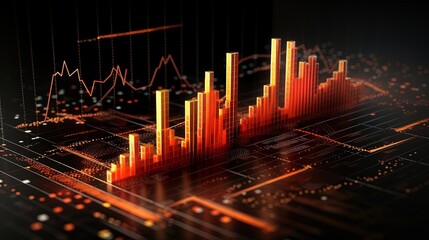 Fototapeta premium 2024 New year card background economy finance business investment concept.
