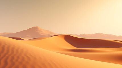 Fototapeta na wymiar Desert background, desert landscape photography with golden sand dunes