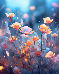 Stunning beautiful flower still life with stunning misty and vibrant colour and emotion - 732765796
