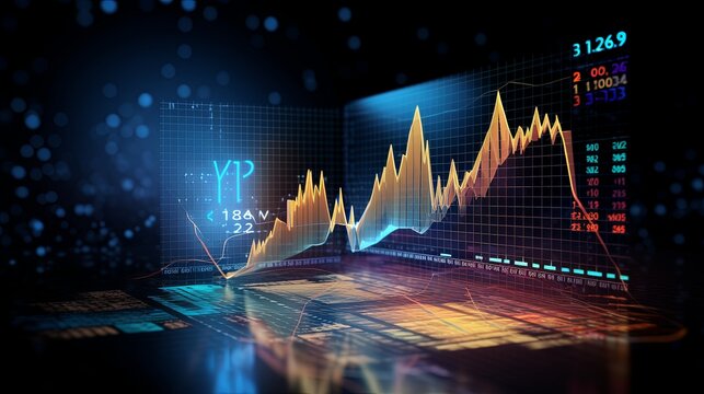 2024 New year card background economy finance business investment concept.