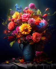 Stunning beautiful flower still life with stunning misty and vibrant colour and emotion - 732765991