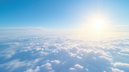 Sun above the clouds in a clear sky