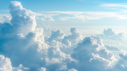 Fototapeta premium Aerial view of soft clouds from above