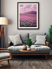 Nature's Delight: Scenic Vista Wall Art Showcasing Blooming Lilac Fields and Vintage Art Prints