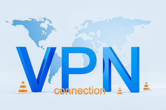 VPN sign and world map
