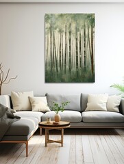 Vintage Bamboo Bliss: Serene Forestscape Revealed in Nature Artwork