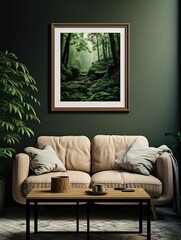 Serene Forests: Bamboo Vintage Print, Modern Landscape Wall Decor
