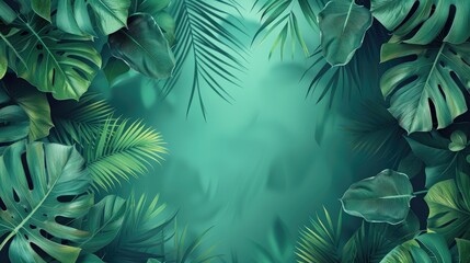 Dark, mysterious tropical leaves providing a backdrop with a deep green palette.