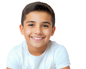 smiling latin little boy kid  isolated in transparent background white