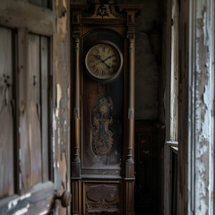 Antique Grandfather Clock in a Vintage Room